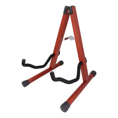 Fretz 'Woodie 5' Wooden Folding A-Frame Acoustic and Electric Guitar Stand (Red Stain)-GS-FW5-STN