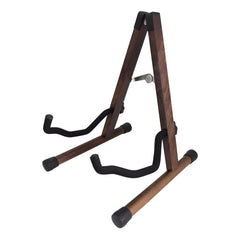 Fretz 'Woodie 5' Wooden Folding A-Frame Acoustic and Electric Guitar Stand (Walnut)-GS-FW5-WAL