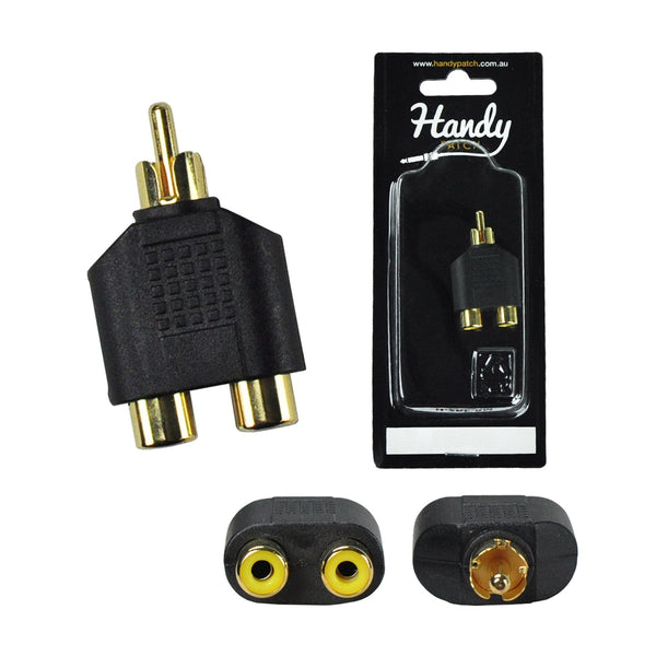 Handy Patch Female Stereo RCA to Male Mono RCA Adaptor