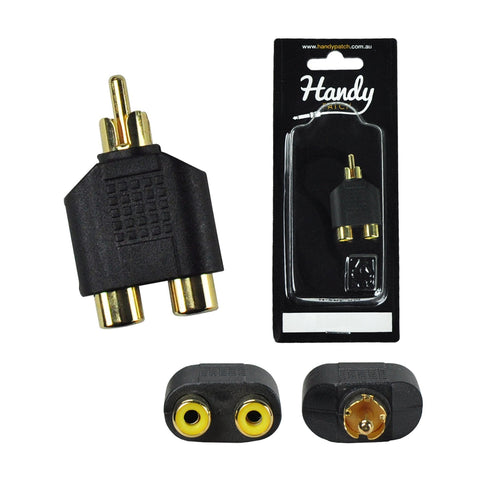 Handy Patch Female Stereo RCA to Male Mono RCA Adaptor-H-2RF-RM