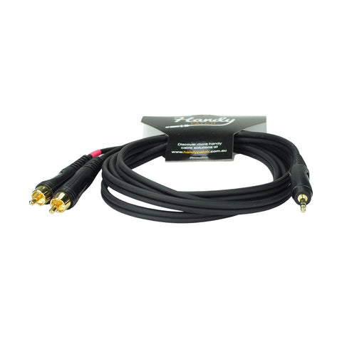 Handy Patch Male 3.5mm Stereo Mini Jack to Male Stereo RCA (1.8m)-H-3.5S-2R1.8