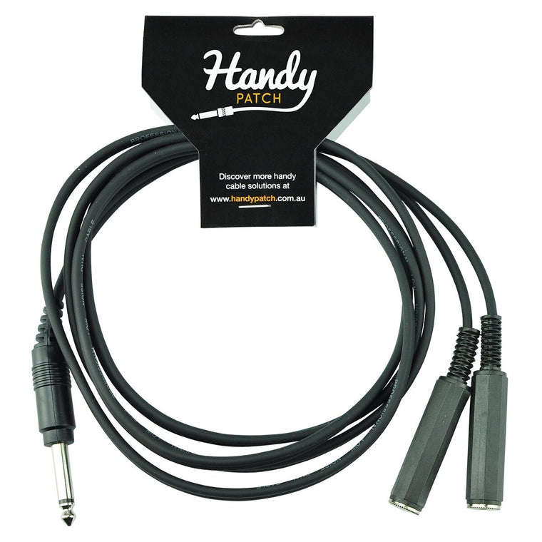 Handy Patch Male Mono Phone to 2 Mono Female Phone
