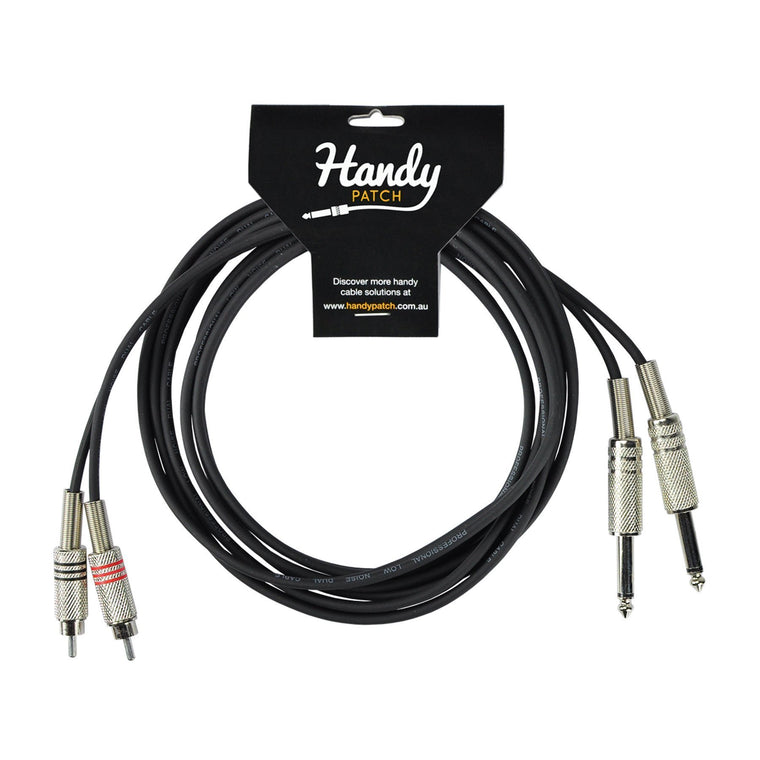 Handy Patch Male Stereo RCA to Dual Male 1/4