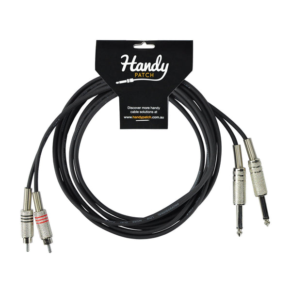 Handy Patch Male Stereo RCA to Dual Male 1/4" Mono Cable (3m)-H-2R-2P3