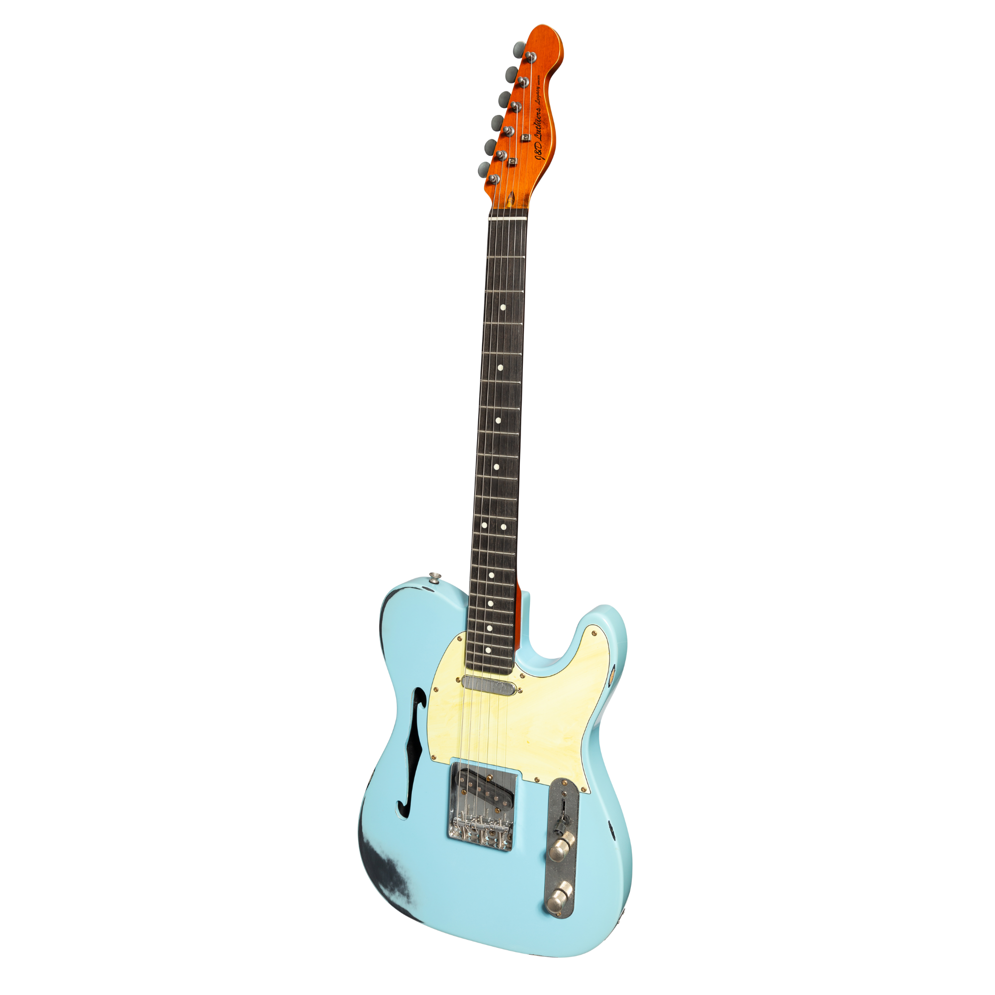 J&D 'Legacy Series' TE-Style Thinline 'Relic' Electric Guitar (Blue)