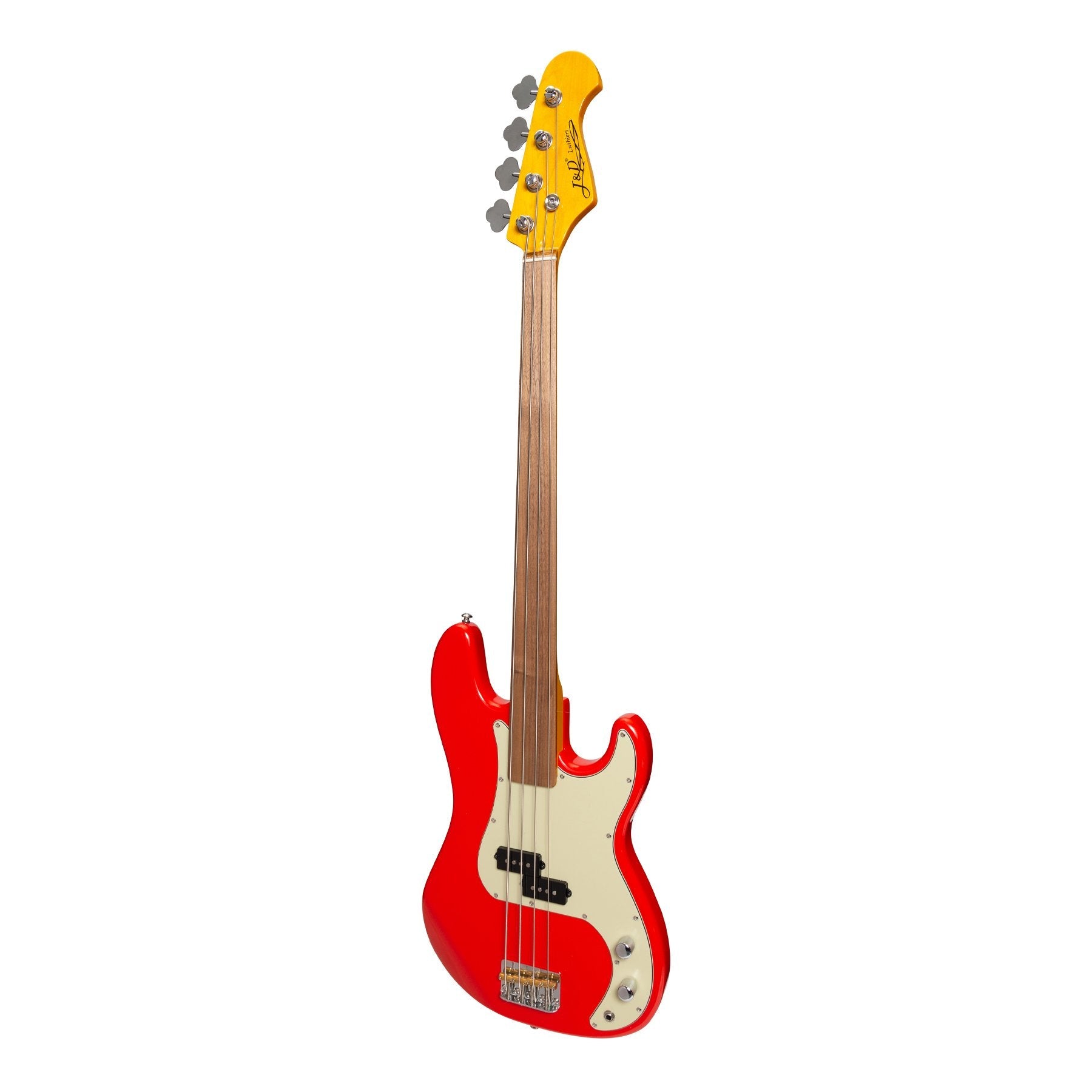 J&D Luthiers 4-String PB-Style Fretless Electric Bass Guitar (Red)-JD-PB63F-RED