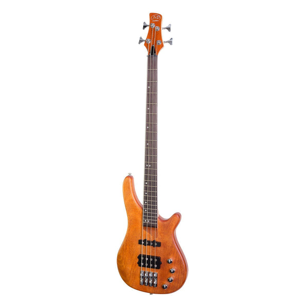 J&D Luthiers 4-String T-Style Contemporary Active Electric Bass Guitar (Natural Satin)-JD-RM4-NST