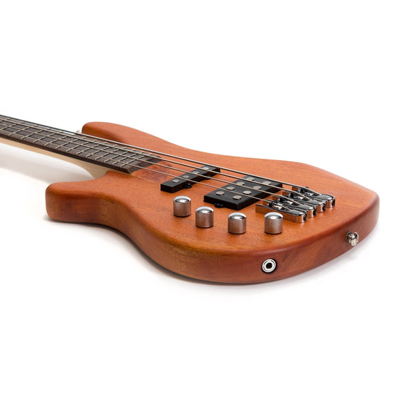 J&D Luthiers 4-String T-Style Contemporary Active Left Handed Electric Bass Guitar (Natural Satin)