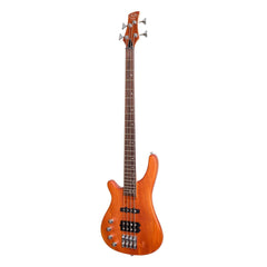 J&D Luthiers 4-String T-Style Contemporary Active Left Handed Electric Bass Guitar (Natural Satin)-JD-RM4L-NST