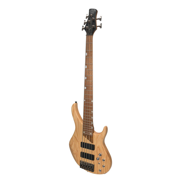 J&D Luthiers '48 Series' 5-String Contemporary Active Electric Bass Guitar (Natural Satin)-JD-4805-ASH