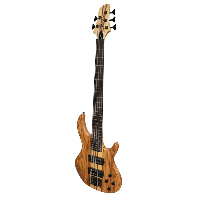 J&D Luthiers 5-String Contemporary Neck Through Active Electric Bass Guitar (Natural Satin)