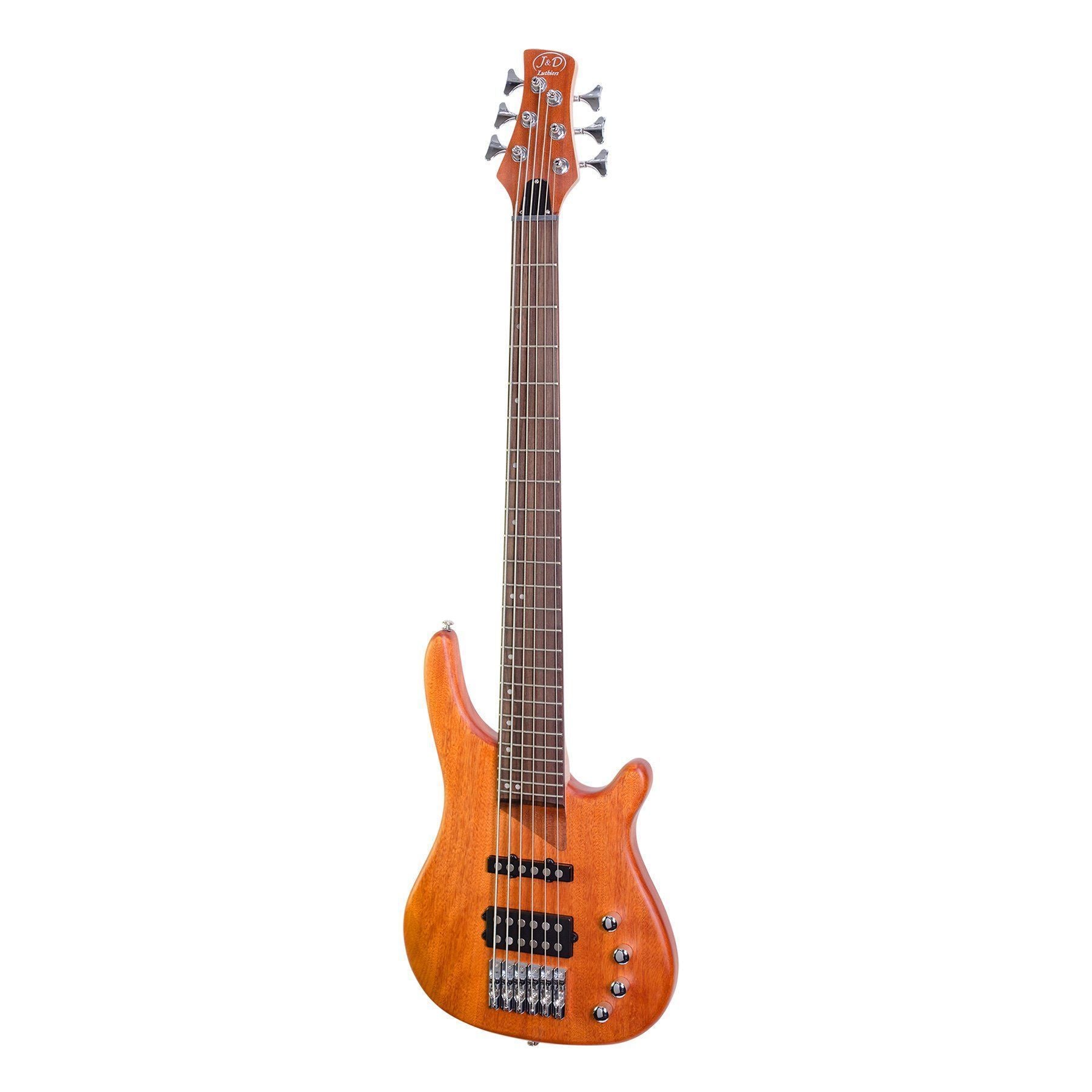 J&D Luthiers 6-String T-Style Contemporary Active Bass Guitar (Natural Satin)-JD-RM6-NST
