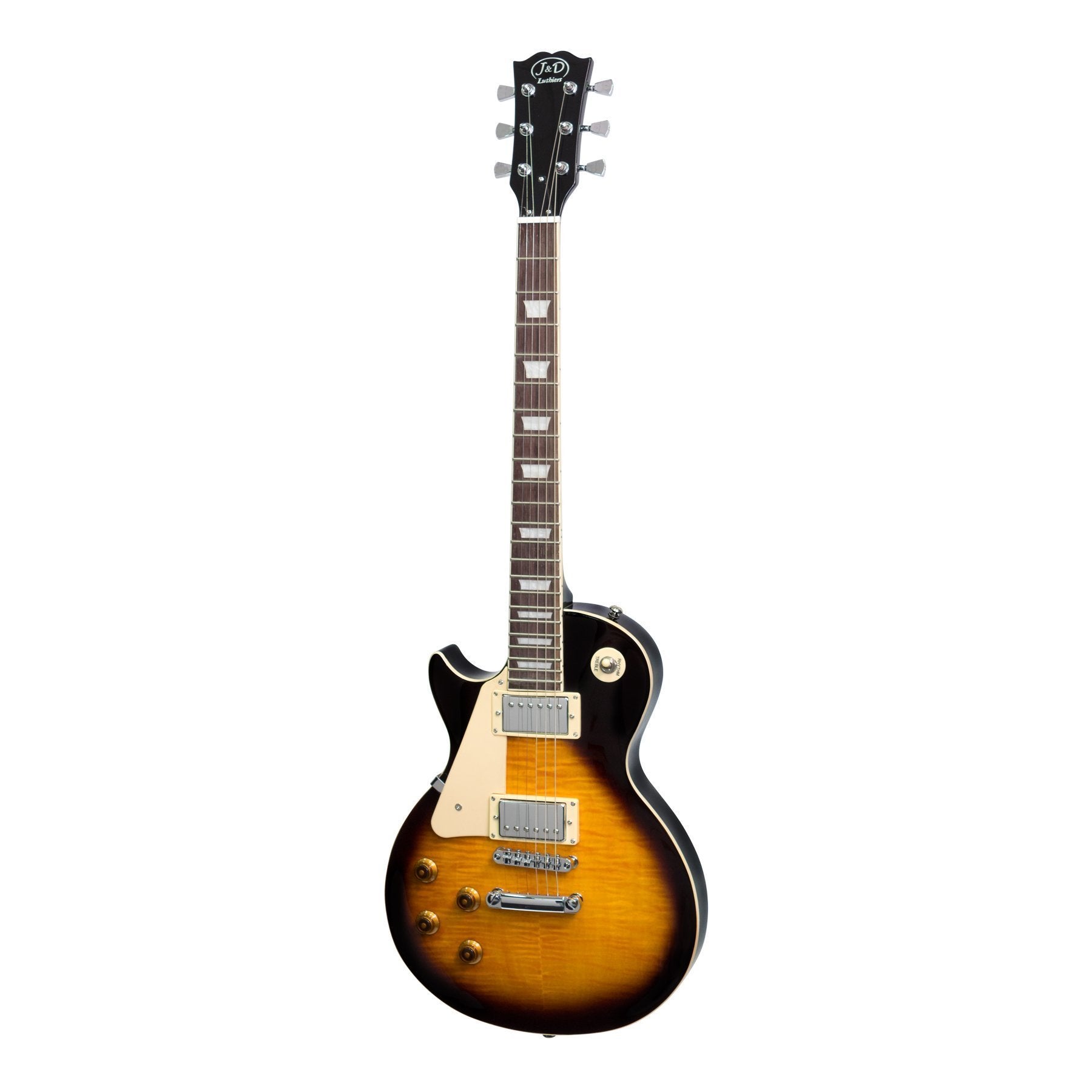 J&D Luthiers LP-Style Left Handed Electric Guitar (Vintage Sunburst)-JD-DLPL-VSB