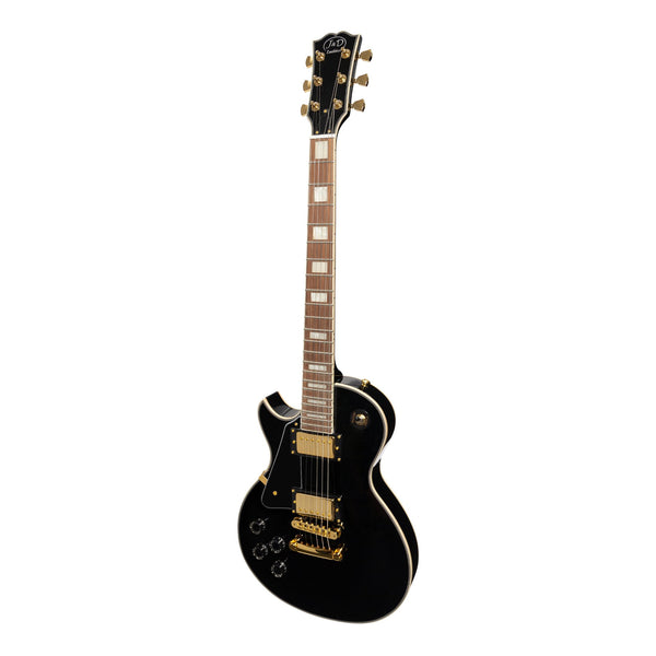 J&D Luthiers Left Handed LP-Custom Style Electric Guitar (Black)-JD-DLCL-BLK
