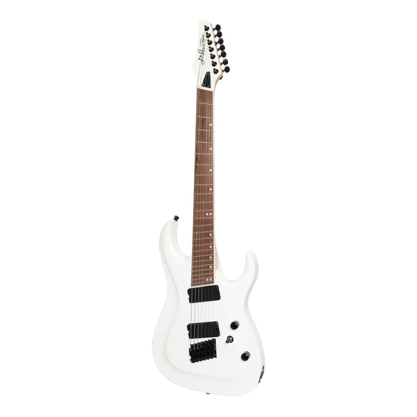 J&D Luthiers MF7 7-String Contemporary Multi-Scale Electric Guitar (White)-JD-MF7-WHT