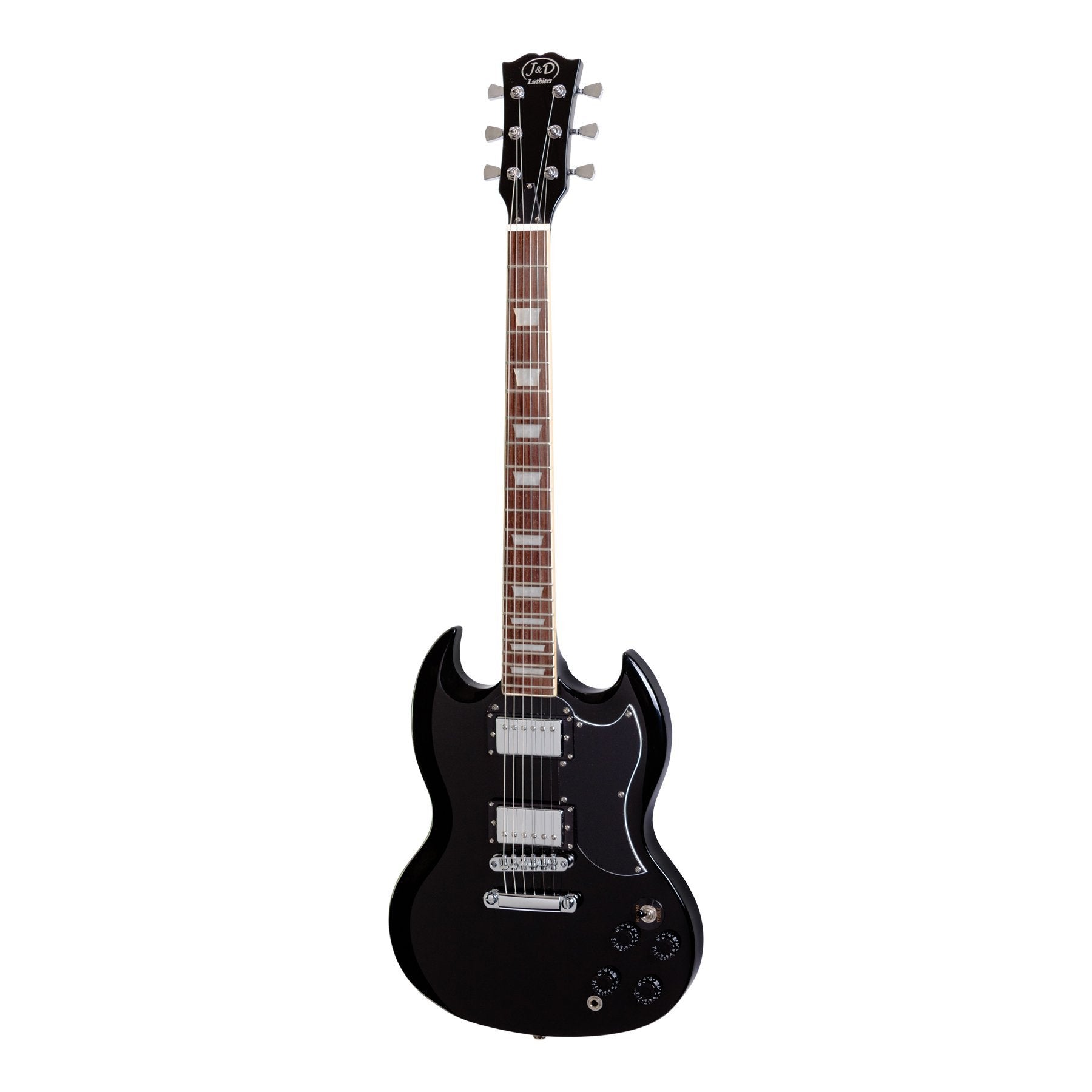 J&D Luthiers SG-Style Electric Guitar (Black)-JD-DSG-BLK