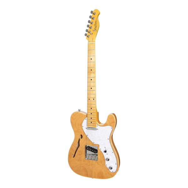 J&D Luthiers Solid Ash Thinline TE-Style Electric Guitar (Natural Gloss)-JD-TL3-NGL