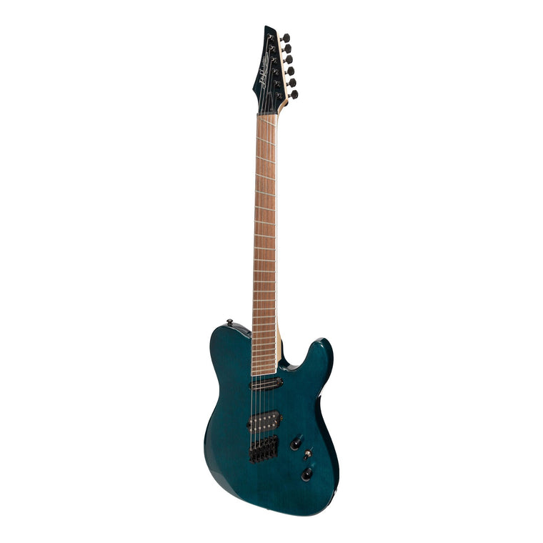 J&D Luthiers TF60 Contemporary 'TL' Style Multi-Scale Electric Guitar (Transparent Blue)