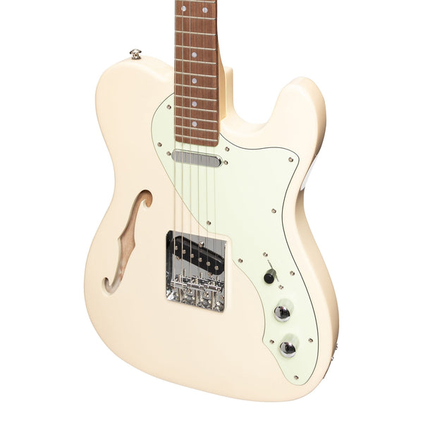 J&D Luthiers Thinline TE-Style Electric Guitar (Vintage White)