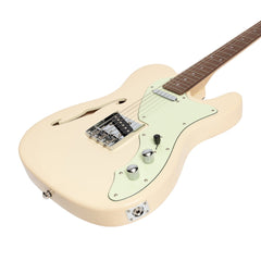 J&D Luthiers Thinline TE-Style Electric Guitar (Vintage White)