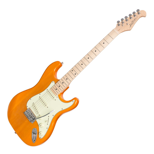 J&D Luthiers Traditional ST-Style Electric Guitar (Transparent Amber)