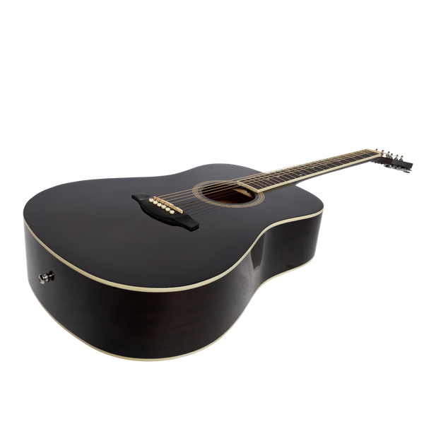 Lorden Acoustic Dreadnought Guitar (Black)