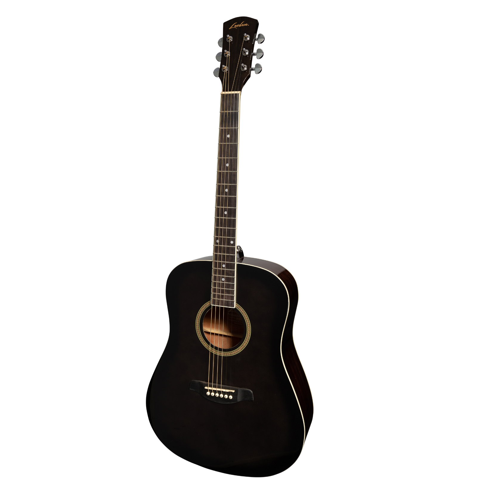 Lorden Acoustic Dreadnought Guitar (Black)