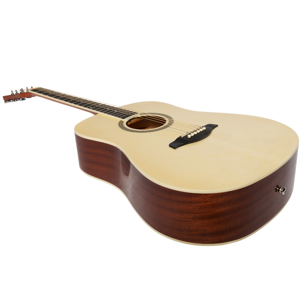 Lorden Left Handed Acoustic Dreadnought Guitar (Natural Gloss)