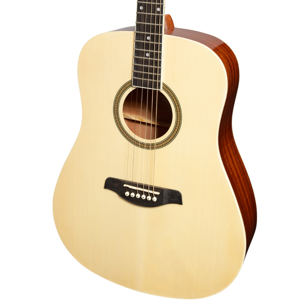 Lorden Left Handed Acoustic Dreadnought Guitar (Natural Gloss)