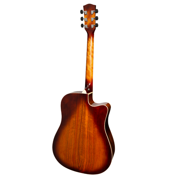 Martinez '31 Series' Daowood Acoustic-Electric Dreadnought Cutaway Guitar Left-Handed (African Brownburst)
