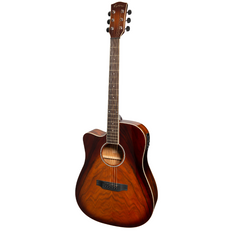Martinez '31 Series' Daowood Acoustic-Electric Dreadnought Cutaway Guitar Left-Handed (African Brownburst)-MDC-31DL-ABB