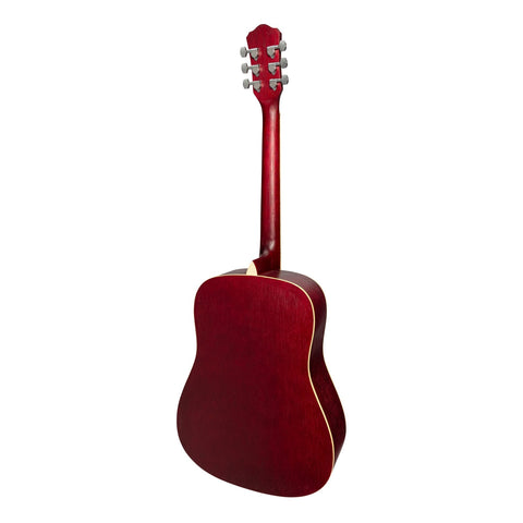Martinez '41 Series' Dreadnought Acoustic Guitar (Red)-MD-41-RED