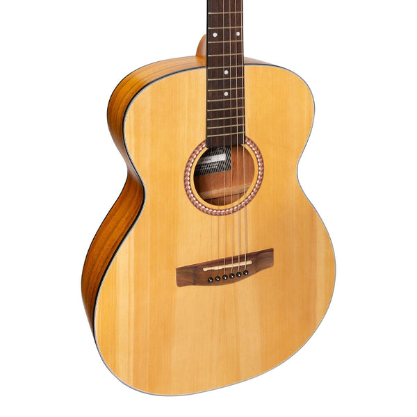 Martinez '41 Series' Left Handed Folk Size Acoustic Guitar (Spruce/Koa)