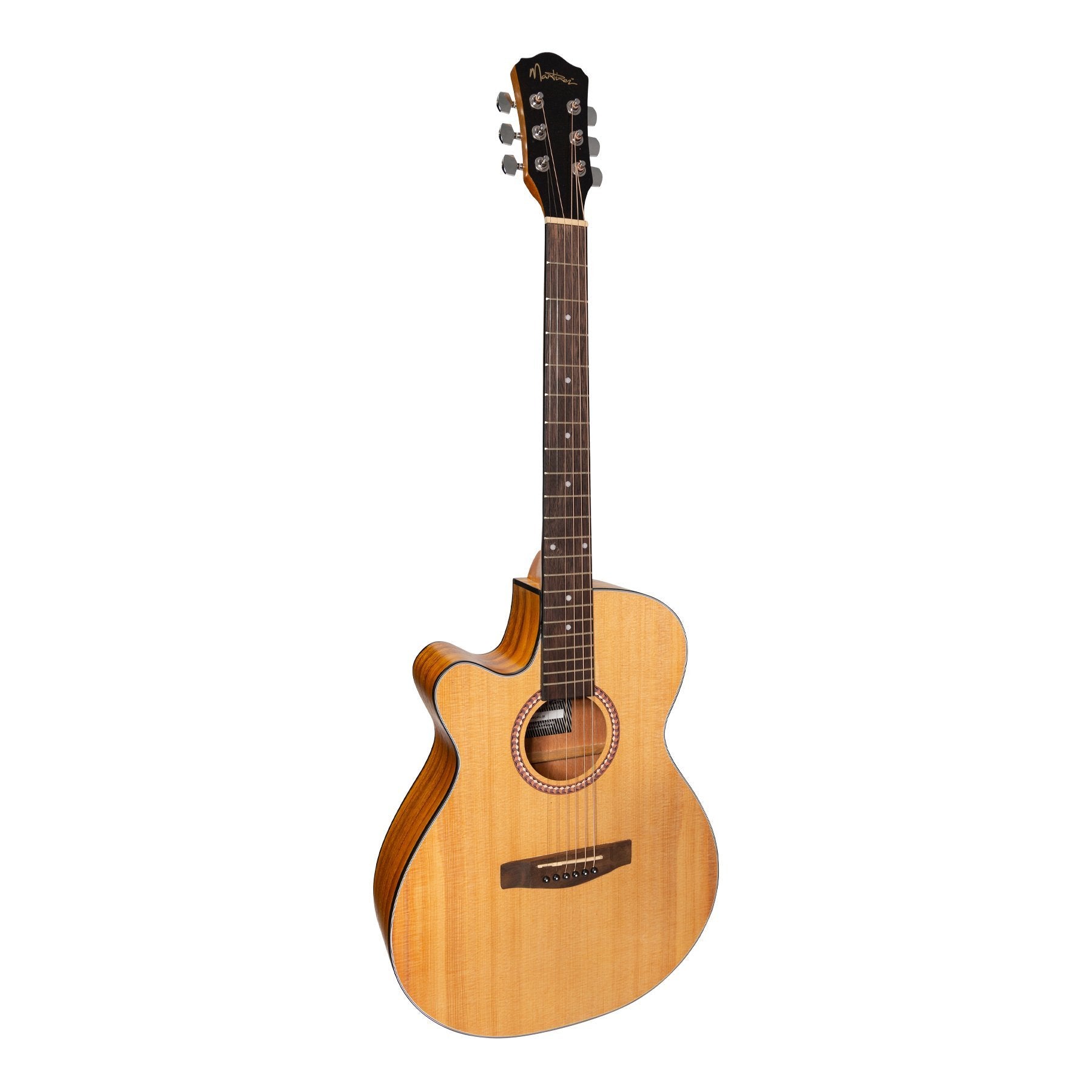 Martinez '41 Series' Left Handed Folk Size Cutaway Acoustic-Electric Guitar (Spruce/Koa)-MFC-41L-SK