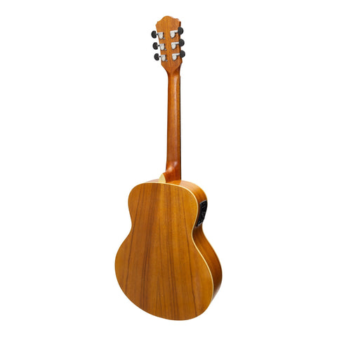 Martinez Acoustic-Electric Short Scale Guitar with Built-In Tuner (Koa)