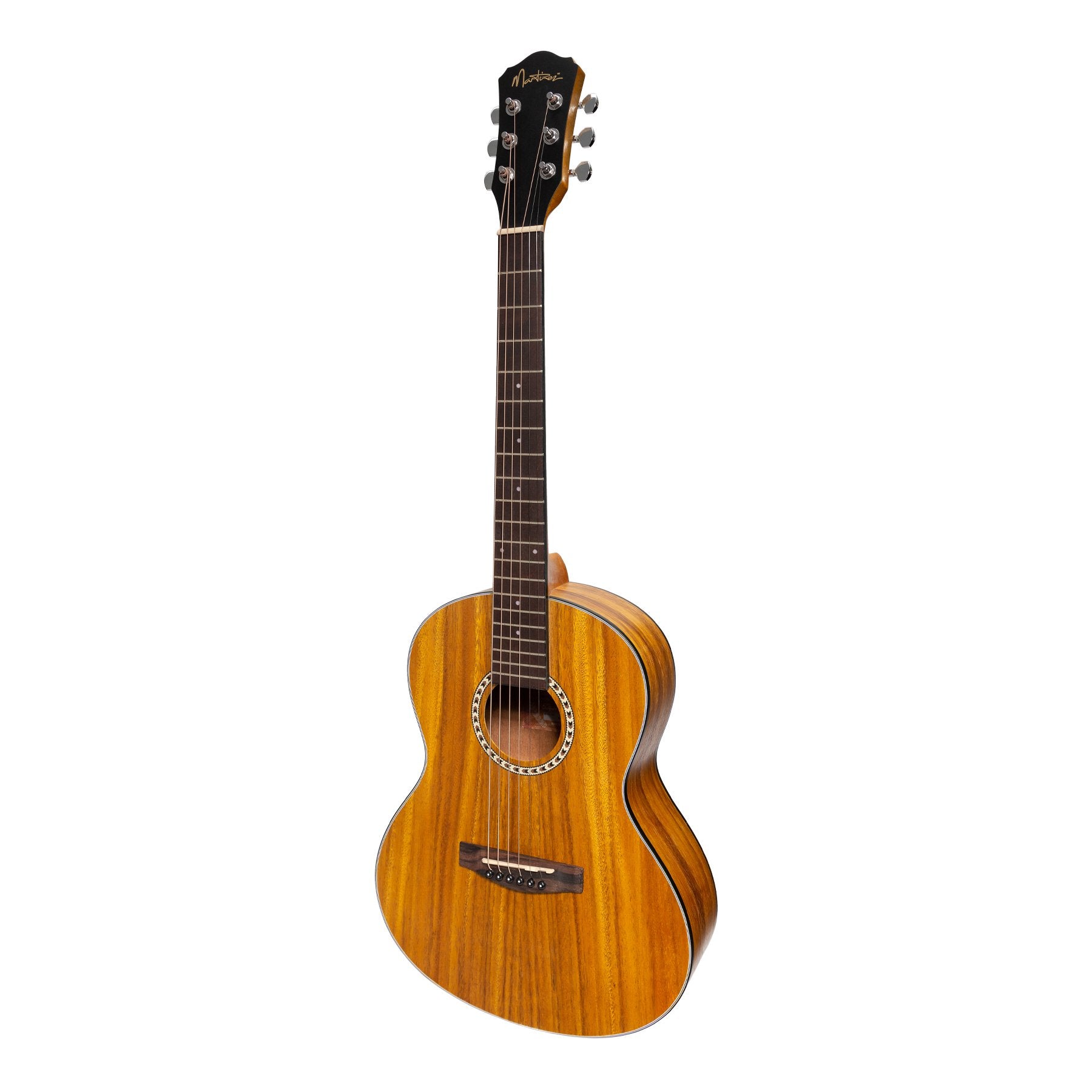 Martinez Acoustic 'Little-Mini' Folk Guitar with Built-In Tuner (Koa)-MZ-LM2T-KOA