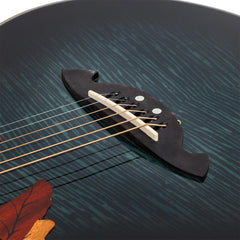 Martinez 'Flame Finish' Acoustic-Electric Roundback Cutaway Guitar (Transparent Black)