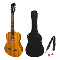 Martinez Full Size Student Classical Guitar Pack with Built In Tuner (Koa)-MP-44T-KOA