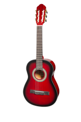 Martinez G-Series 1/2 Size Student Classical Guitar Pack with Built In Tuner (Redburst-Gloss)