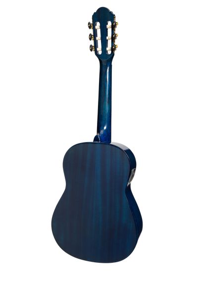 Martinez G-Series 1/2 Size Student Classical Guitar with Built In Tuner (Blue-Gloss)