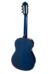 Martinez G-Series 3/4 Size Electric Classical Guitar with Tuner (Blue-Gloss)