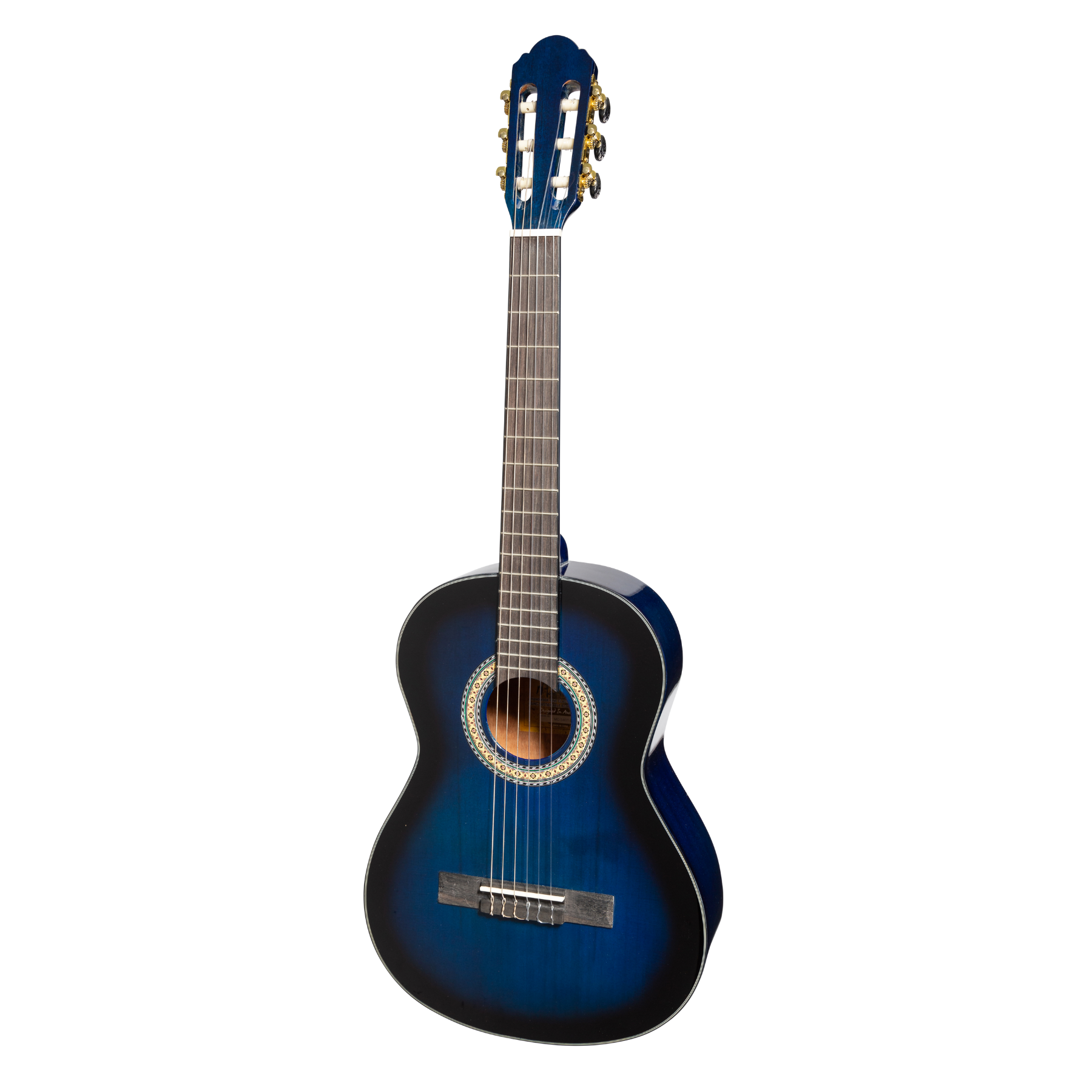 Martinez G-Series 3/4 Size Electric Classical Guitar with Tuner (Blue-Gloss)-MC-34GT-BLS