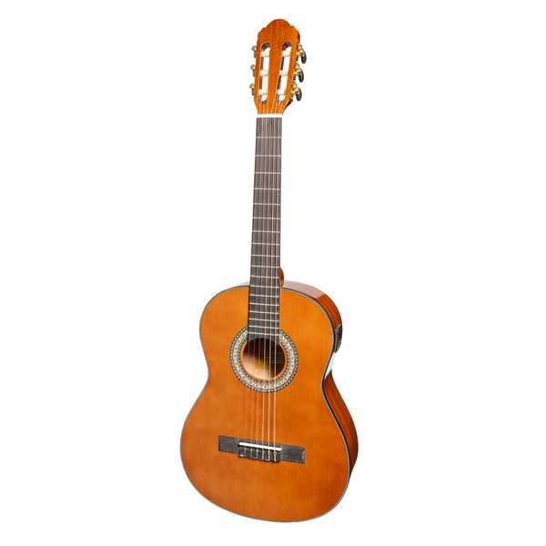 Martinez G-Series 3/4 Size Electric Classical Guitar with Tuner (Natural-Gloss)-MC-34GT-NGL