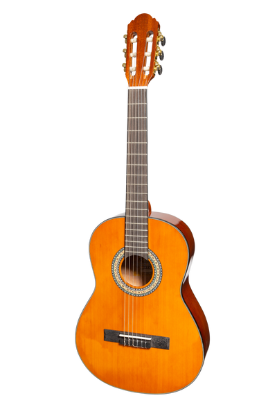 Martinez G-Series 3/4 Size Student Classical Guitar Pack with Built In Tuner (Amber-Gloss)