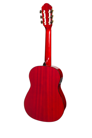 Martinez G-Series 3/4 Size Student Classical Guitar Pack with Built In Tuner (Trans Wine Red-Gloss)-MP-34GT-TWR