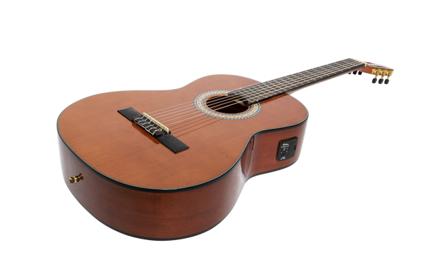 Martinez G-Series Left Handed Full Size Student Classical Guitar Pack with Built In Tuner (Natural-Gloss)