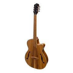 Martinez Jazz Hybrid Acoustic-Electric Small Body Cutaway Guitar (Jati-Teakood)-MJH-3CP-JTK