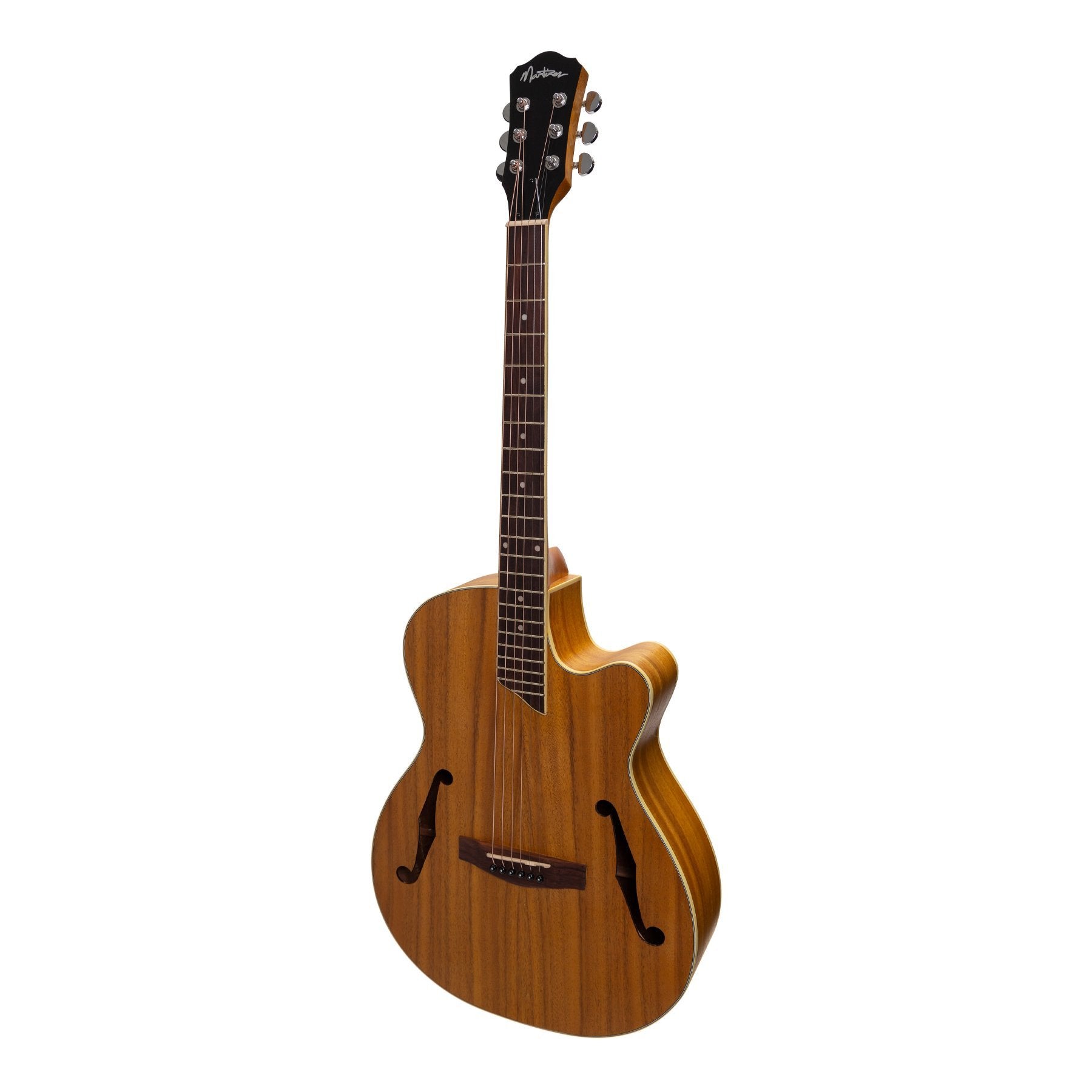 Martinez Jazz Hybrid Acoustic-Electric Small Body Cutaway Guitar (Koa)-MJH-3CP-KOA