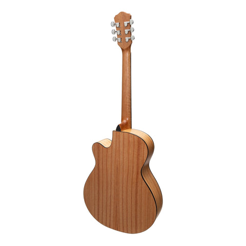 Martinez Jazz Hybrid Acoustic-Electric Small Body Cutaway Guitar (Mindi-Wood)-MJH-3CP-MWD