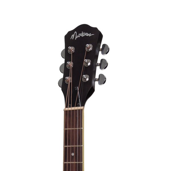 Martinez Jazz Hybrid Acoustic Small Body Cutaway Guitar (Black)